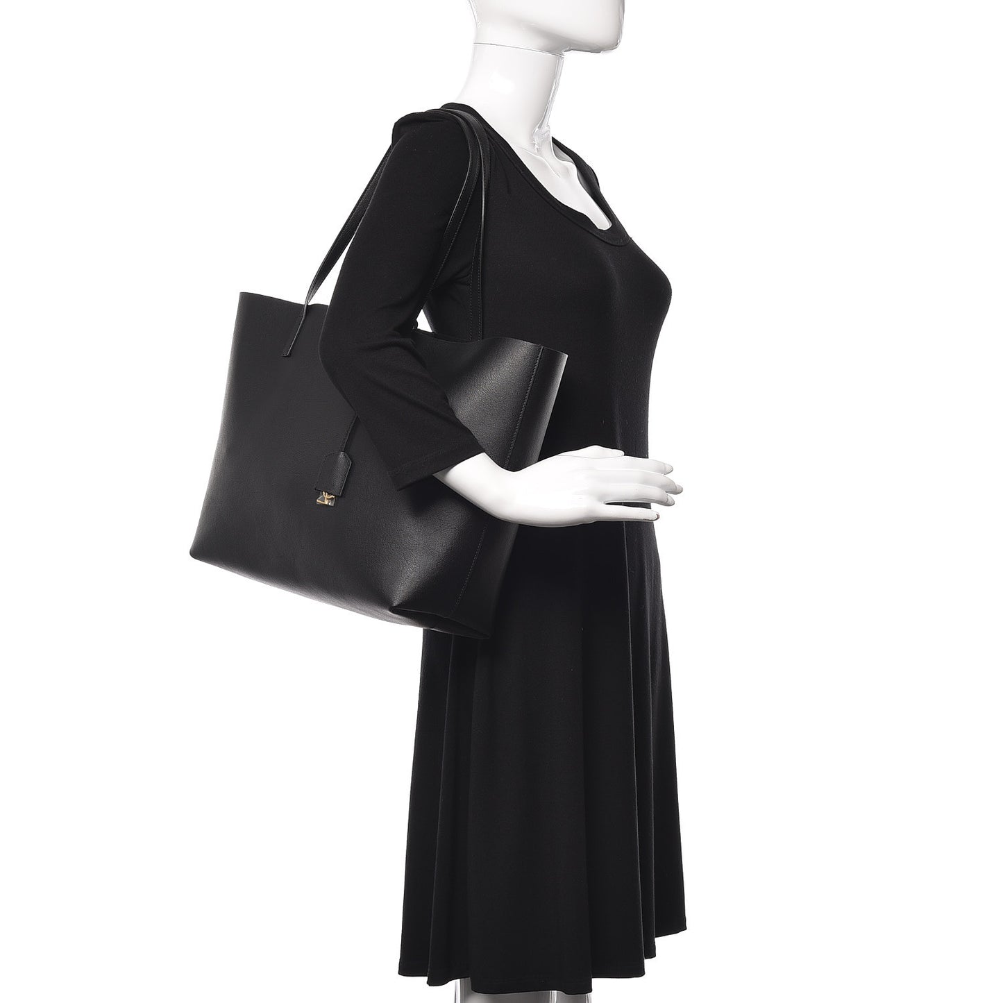 Calfskin Large Shopping Tote Black