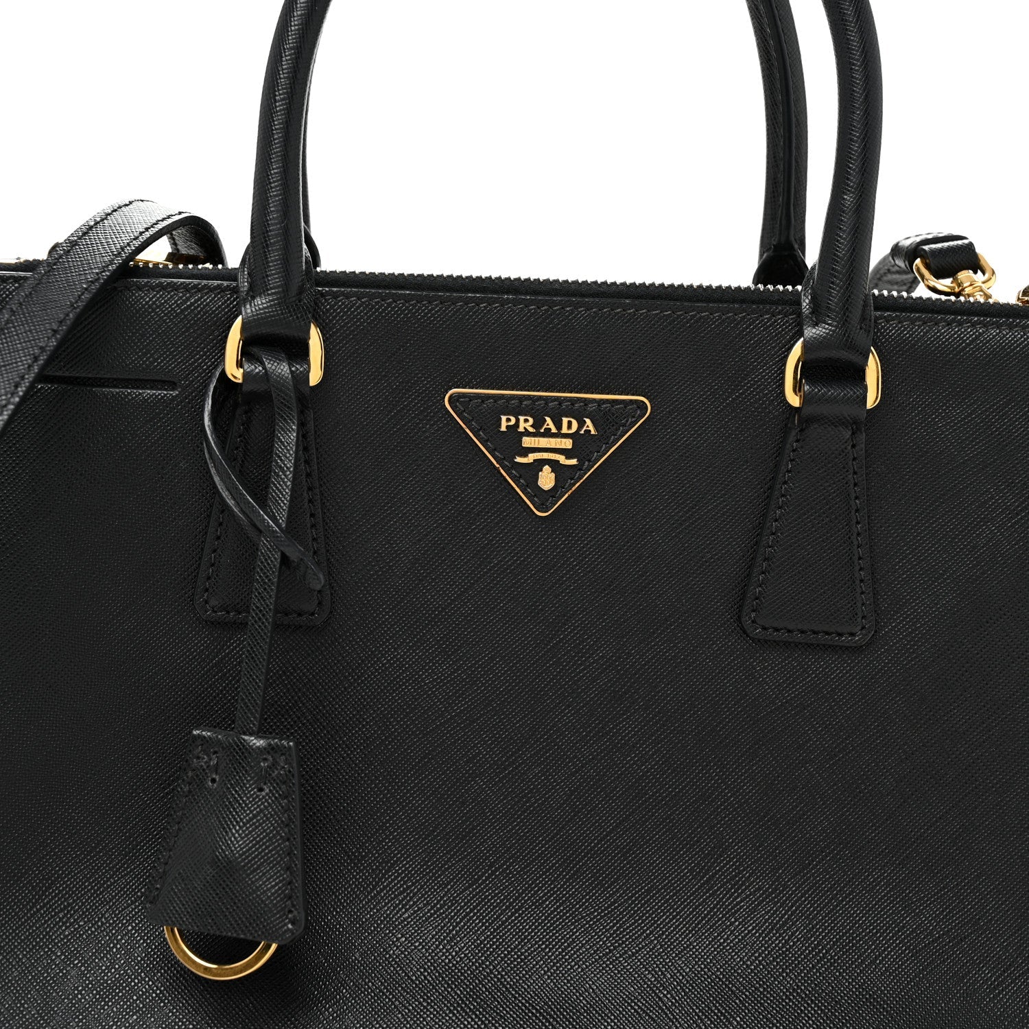 Prada Saffiano Small Galleria Double Zip Tote Black 8 of 11