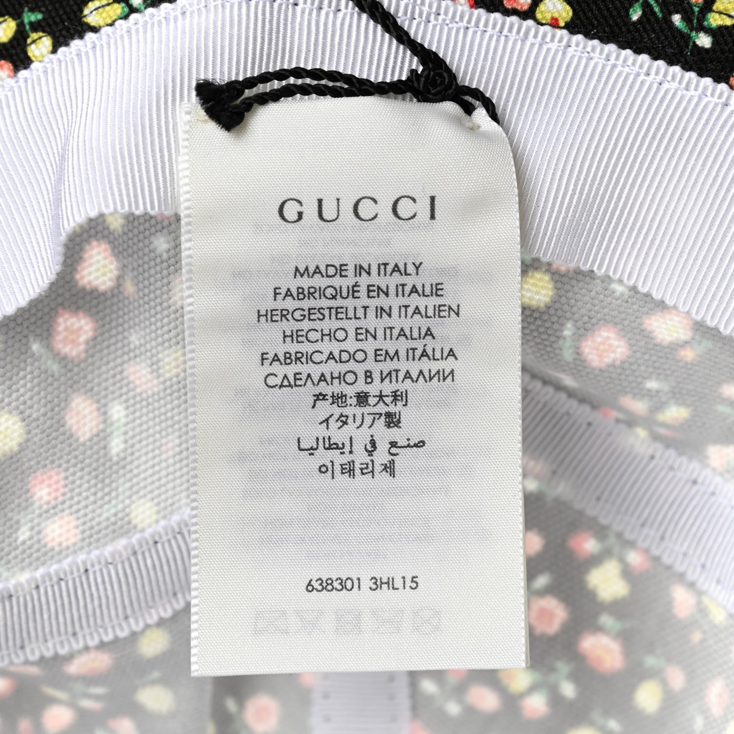 Gucci X LIBERTY OF LONDON Canvas Floral Print Bucket Hat M Black Multicolor 9 of 9
