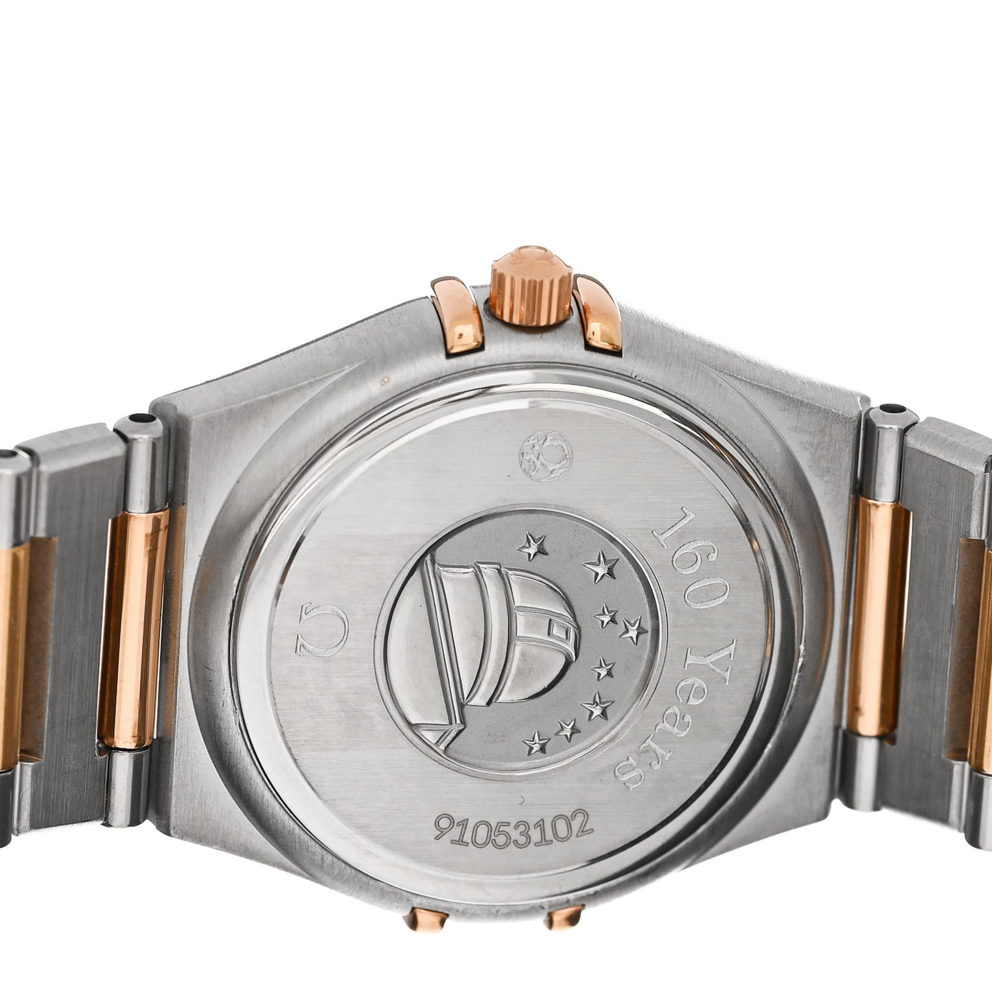 Stainless Steel 18K Red Gold Diamond Bezel Mother of Pearl 25mm Constellation Quartz Watch 111.25.26.60.55.001