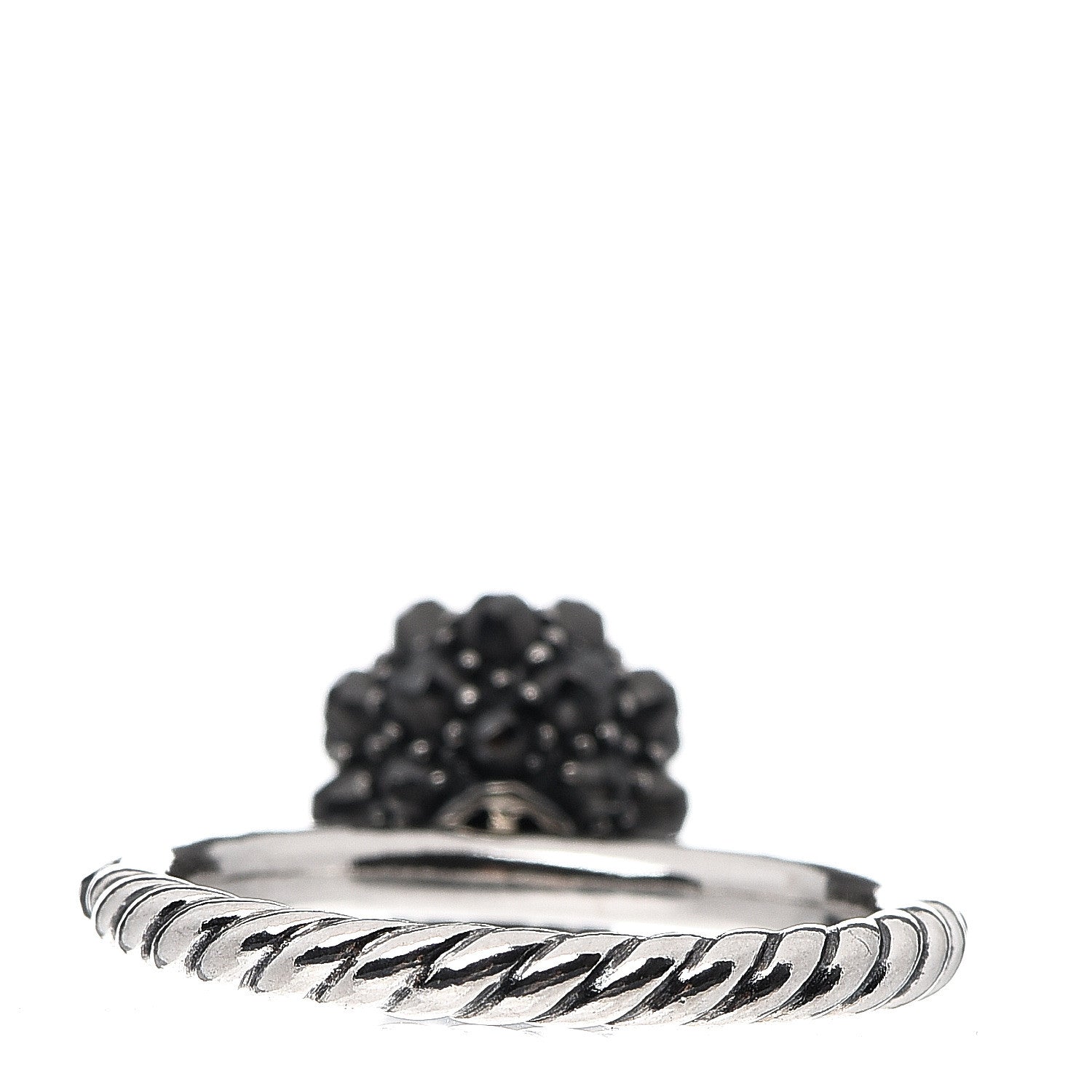 David Yurman Sterling Silver Hematine Cable Berries Ring 57 8 3 of 4