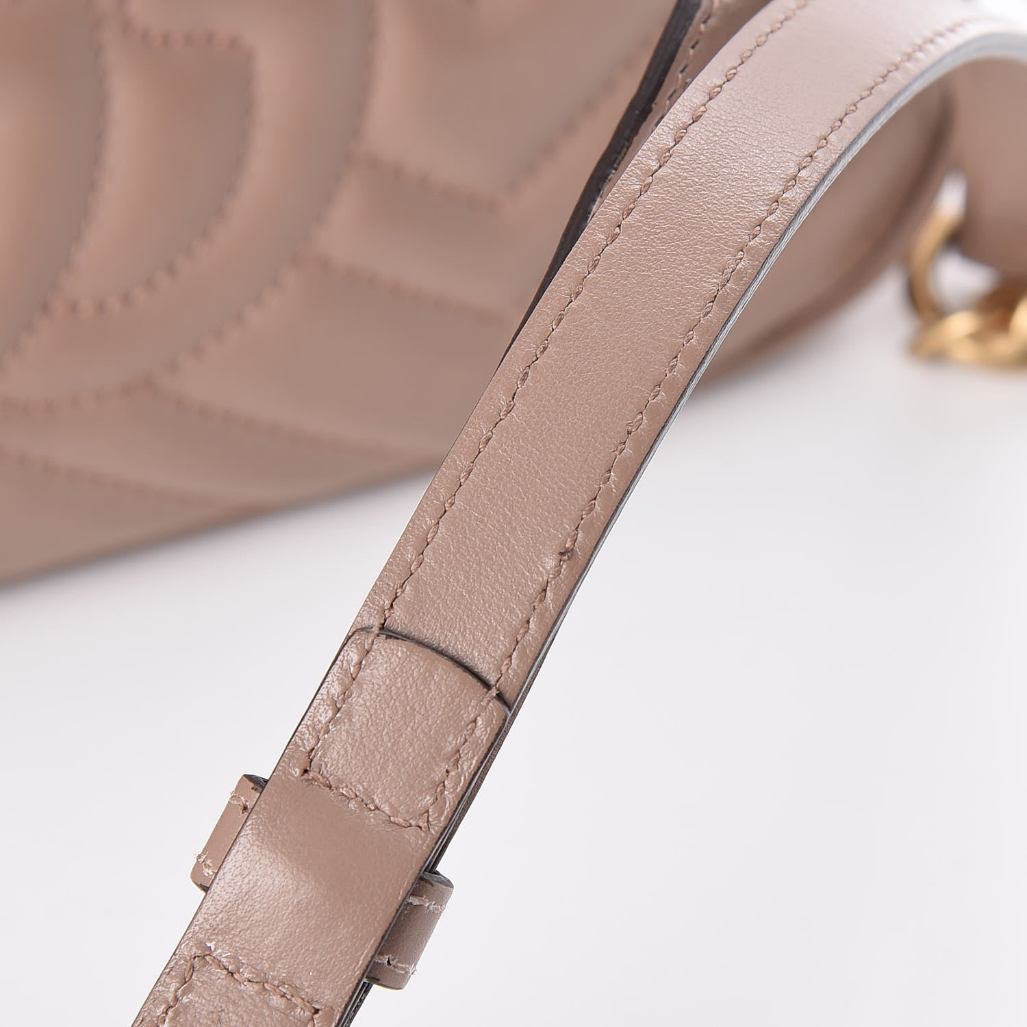Gucci Calfskin Matelasse Small GG Marmont Chain Shoulder Bag Taupe 10 of 14