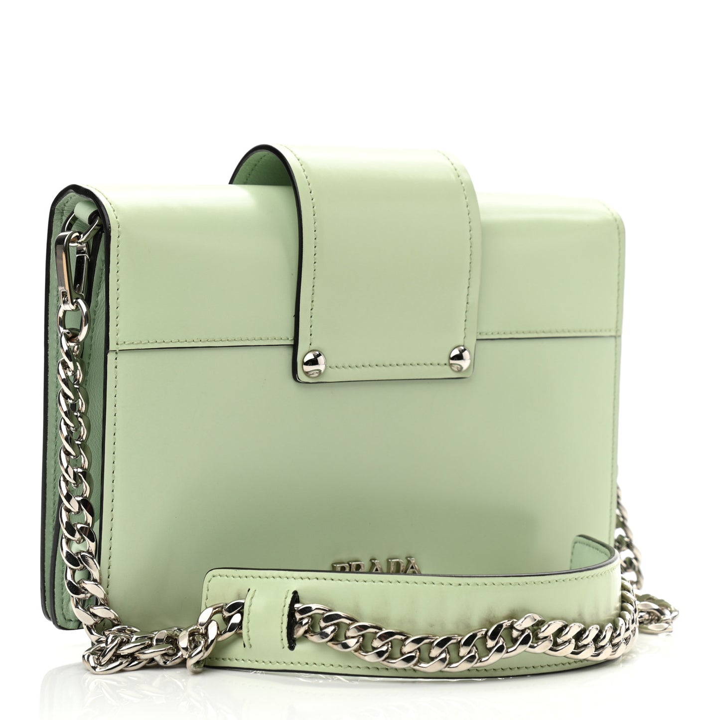 Spazzolato Soft Calfskin Plex Ribbon Bag Acqua