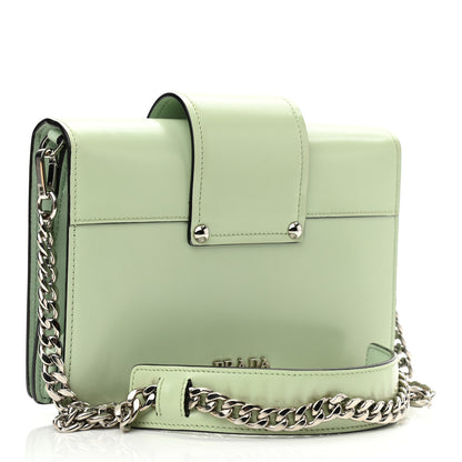 Prada Spazzolato Soft Calfskin Plex Ribbon Bag Acqua 3 of 10