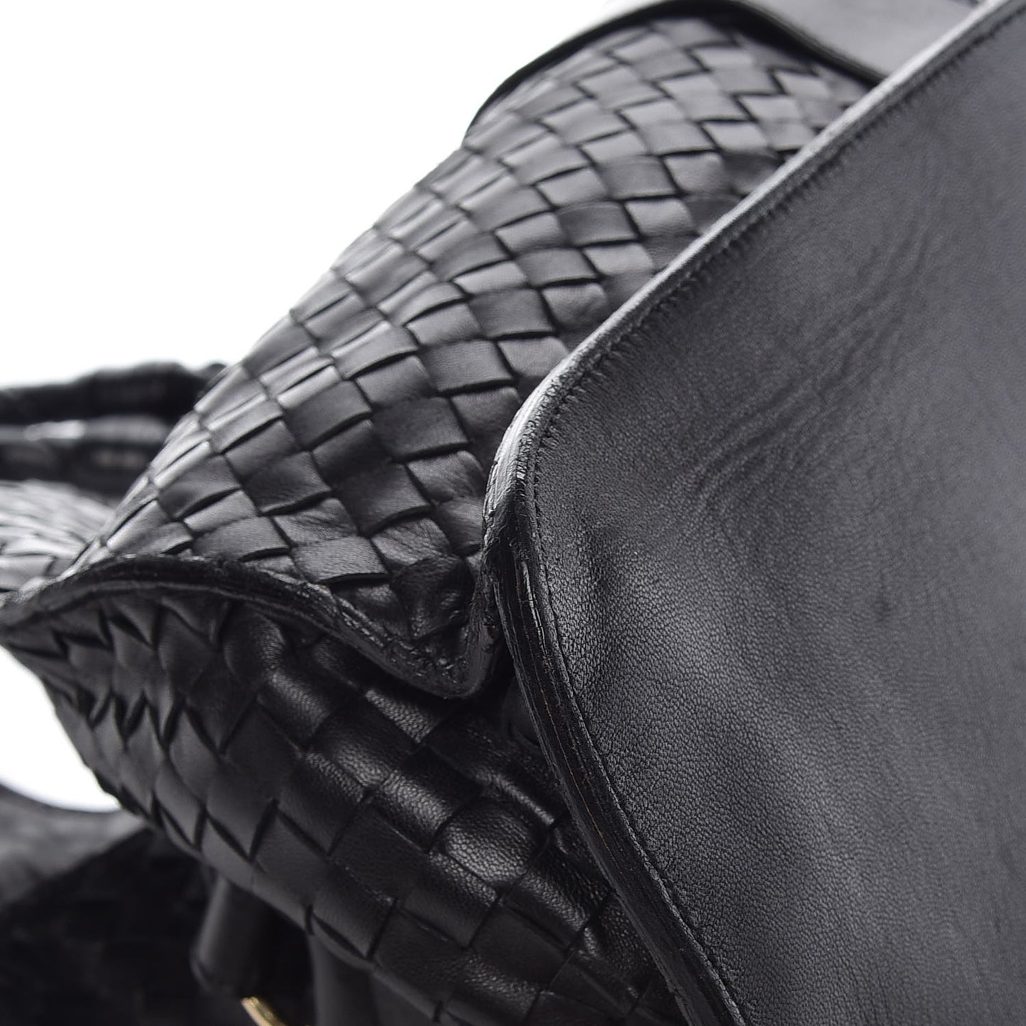 Nappa Intrecciato Shoulder Bag Black