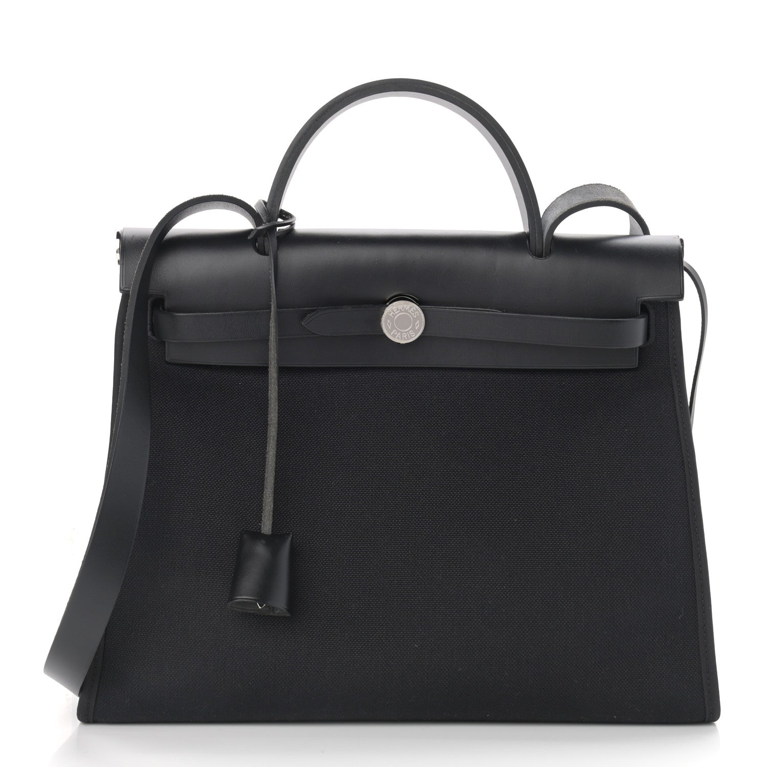 Hermes Military Toile Vache Hunter Herbag Zip PM 31 Black 3 of 12