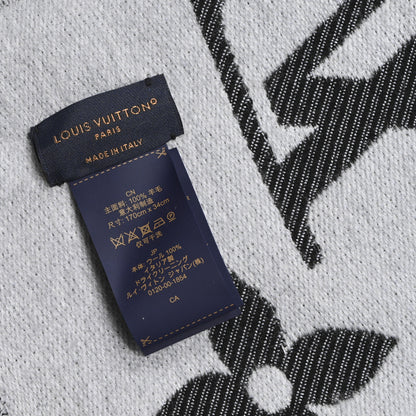 Louis Vuitton Wool Monogram LV Essential Scarf Black 3 of 3