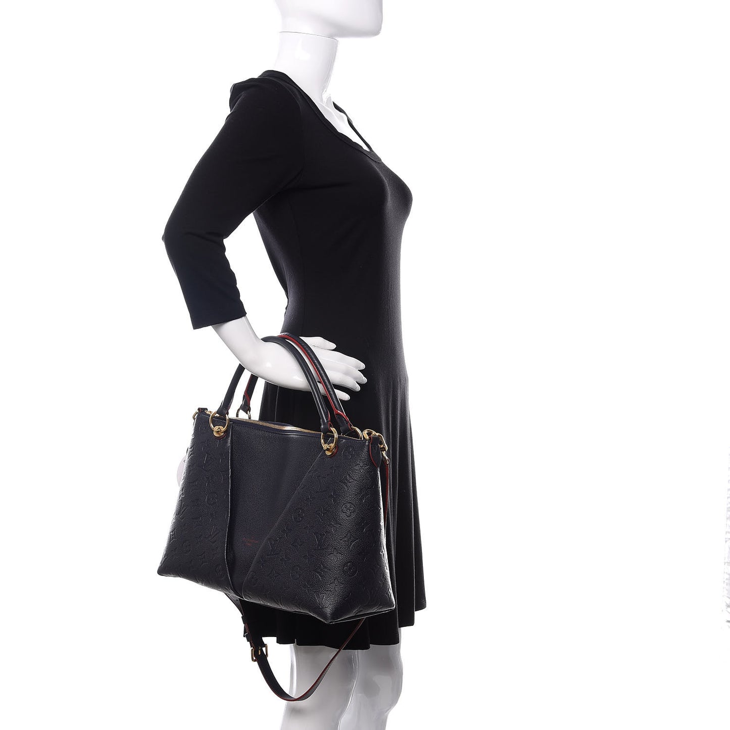 Empreinte V Tote MM Marine Rouge