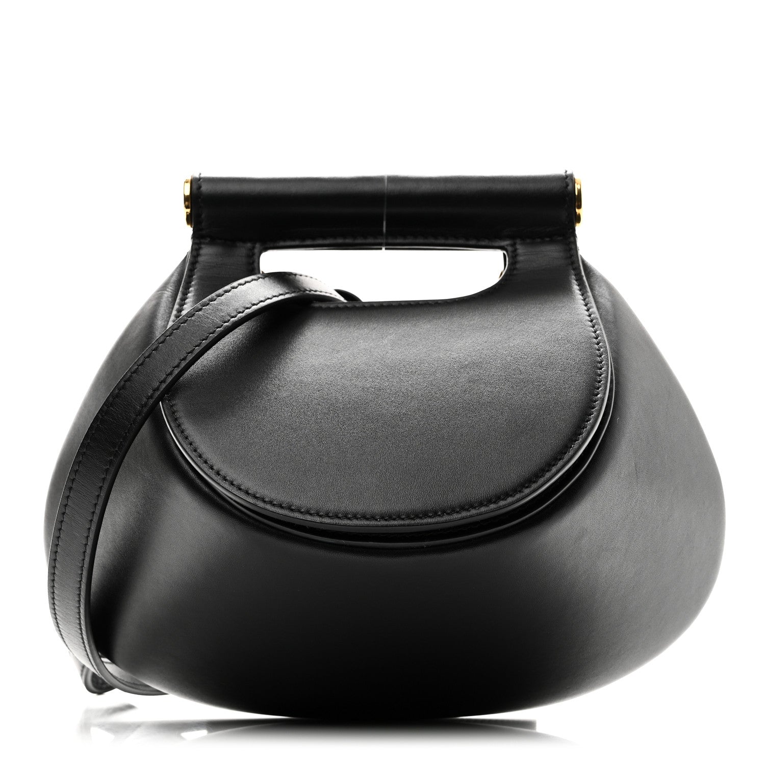 Bottega Veneta Calfskin Small Fisherman Bag Black 1 of 9