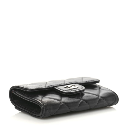 Chanel Lambskin Quilted Flap Card Holder Wallet Black 4 of 11
