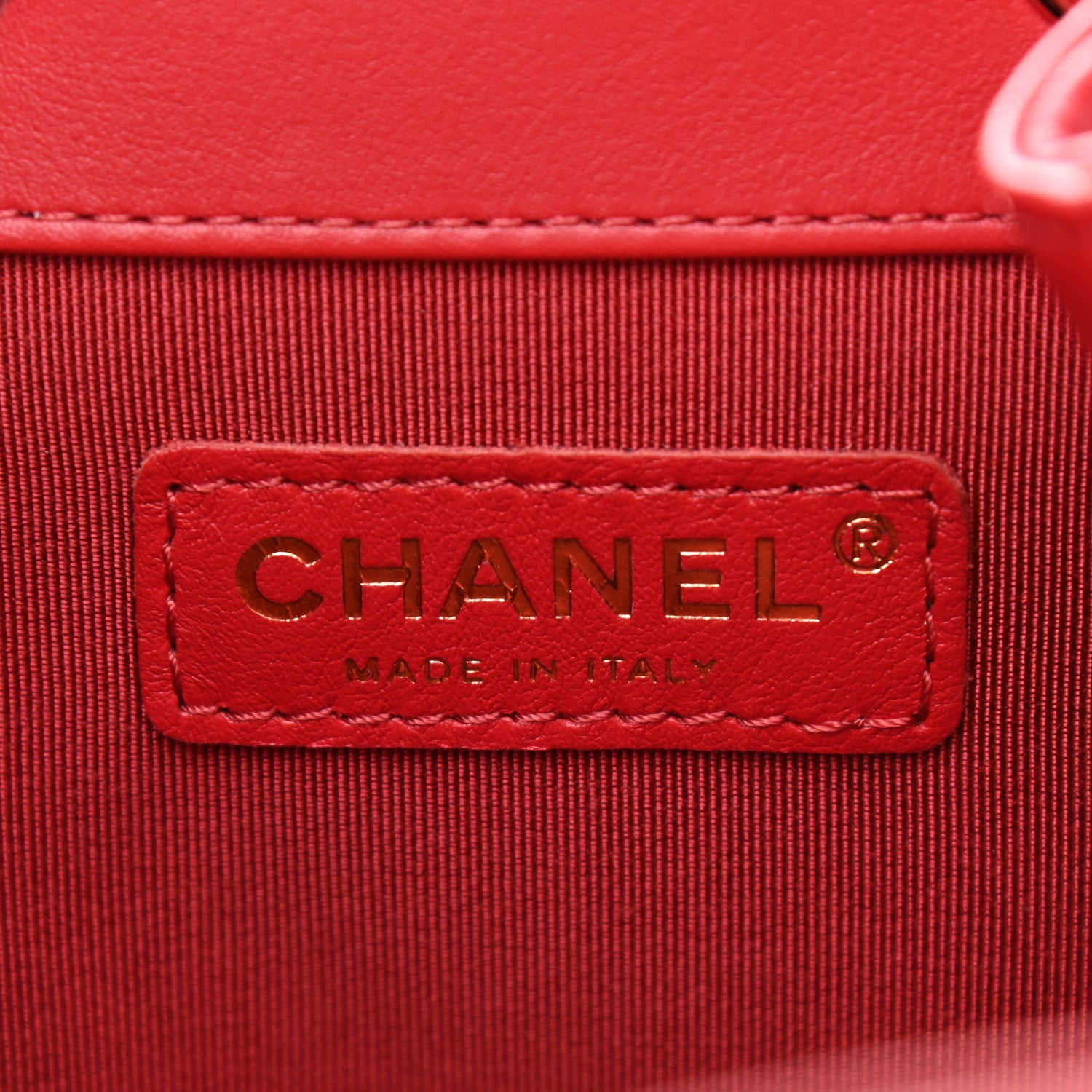 Chanel Lambskin Quilted Chain Drawstring Bag Red 6 of 9