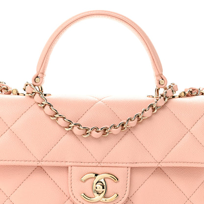 Chanel Caviar Quilted Mini Retro Twist Top Handle Flap Light Pink 8 of 12