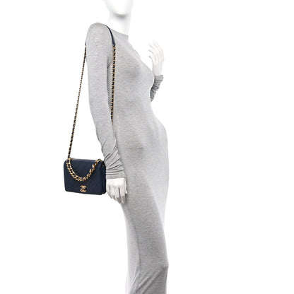 Chanel Caviar Quilted Small Fashion Therapy Flap Bag Navy Blue 2 of 11