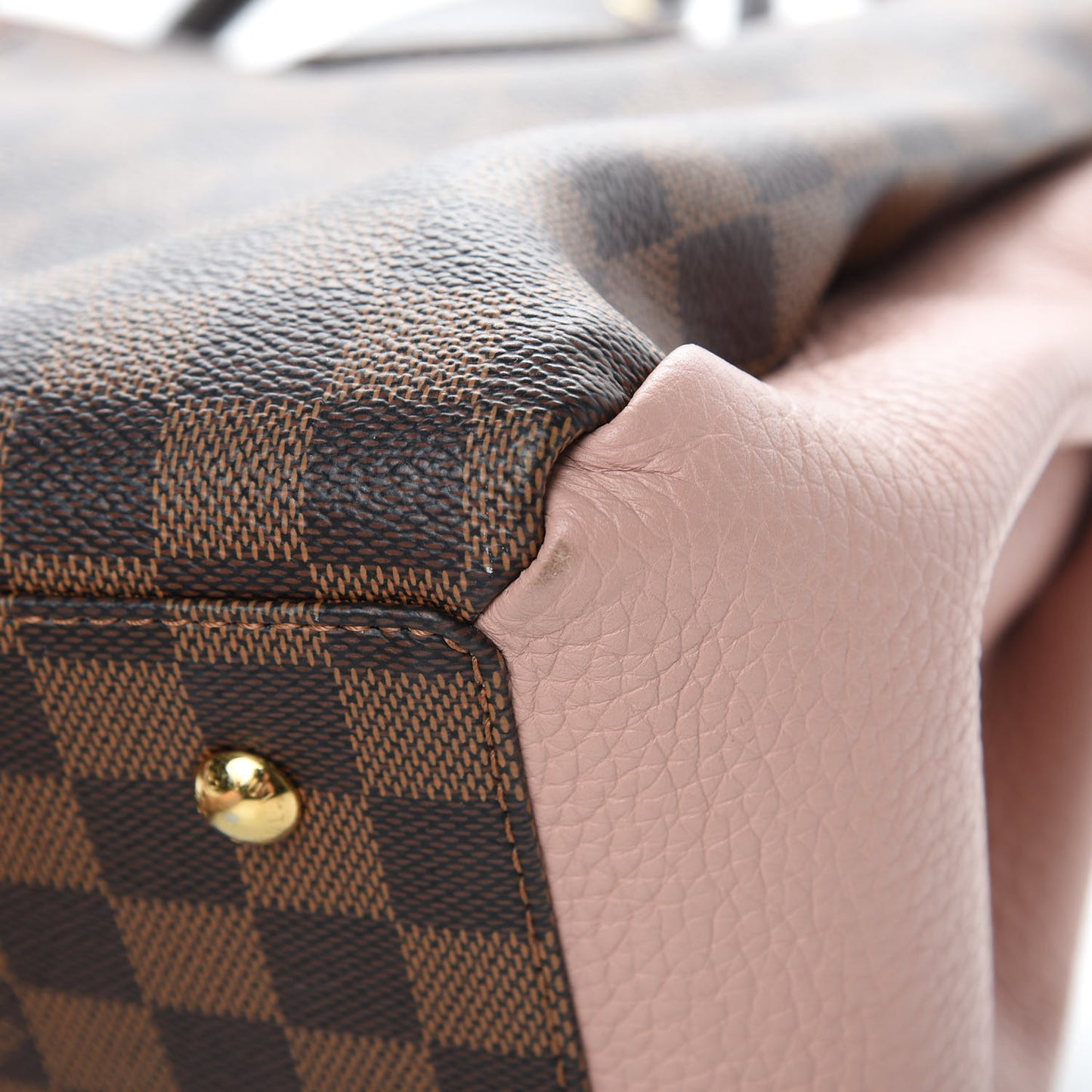 Cuir Taurillon Damier Ebene Normandy Magnolia