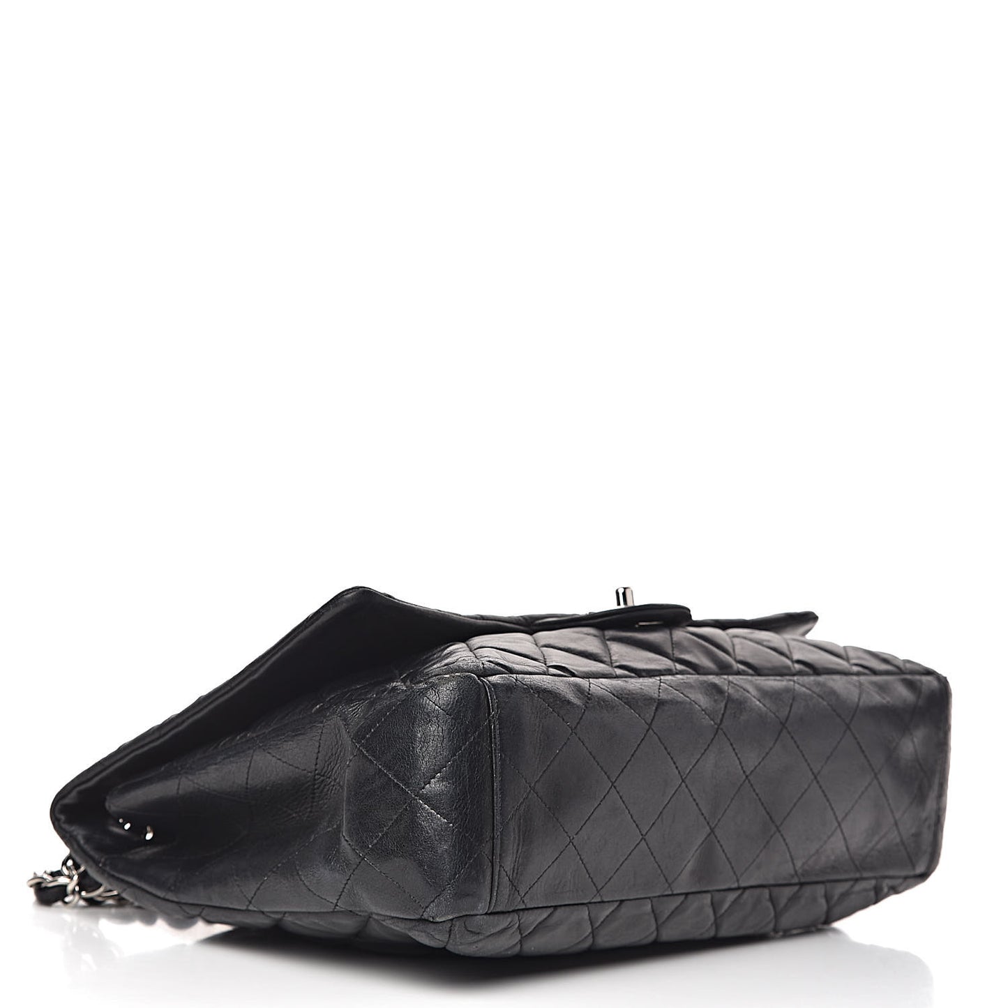 Lambskin Quilted Maxi Single Flap Black