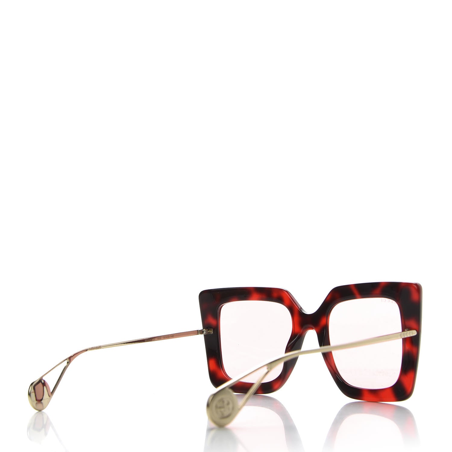 Gucci Acetate Oversize Square Frame GG0435S Sunglasses Red Havana 4 of 8