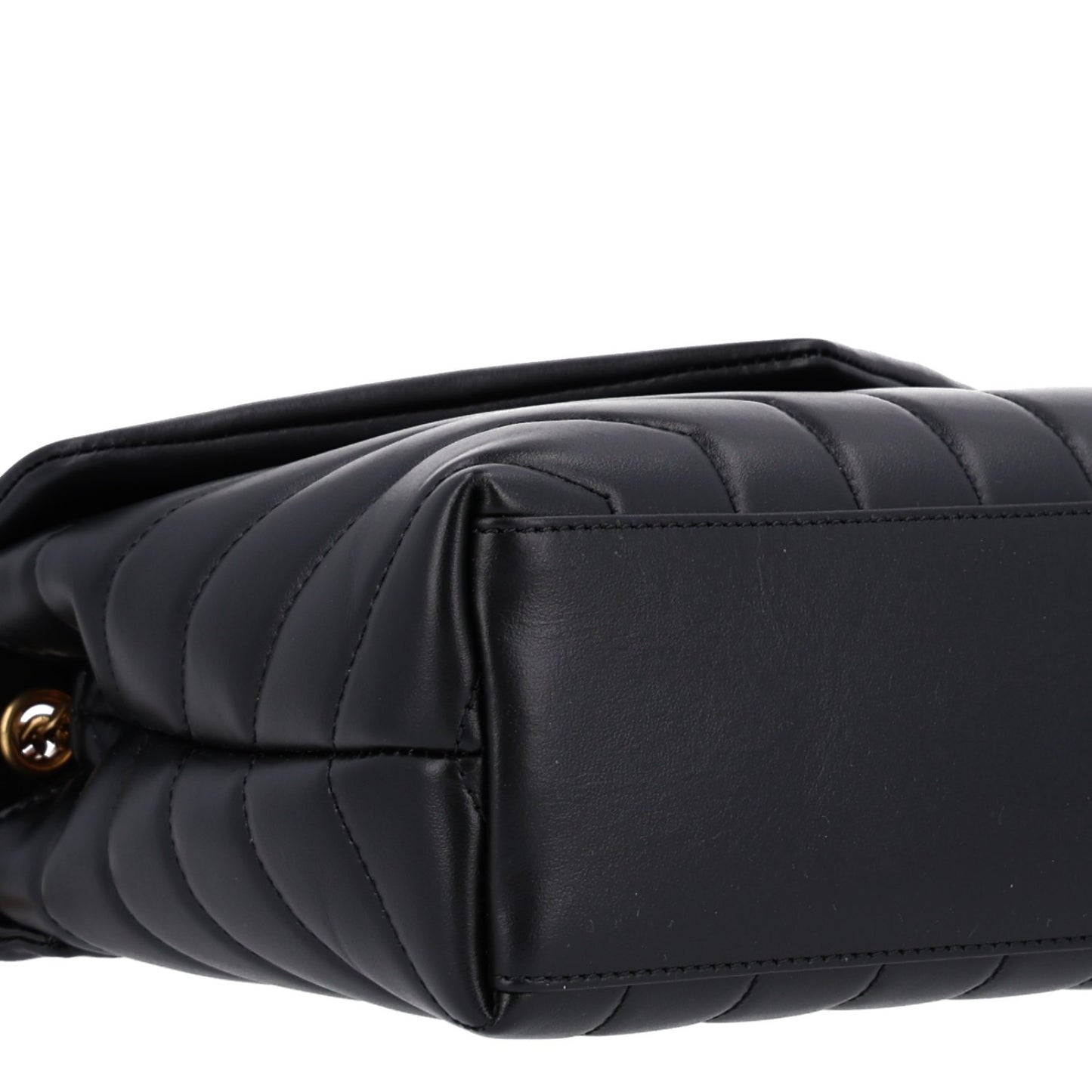 Calfskin Y Quilted Monogram Small Loulou Chain Satchel Black