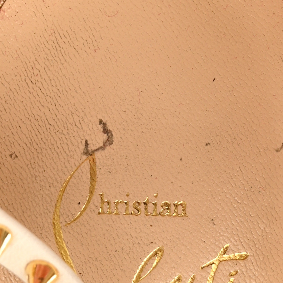 Christian Louboutin Kid Nappa Millaclou 100 Cage Sandals 37 Edelweiss Gold 13 of 14