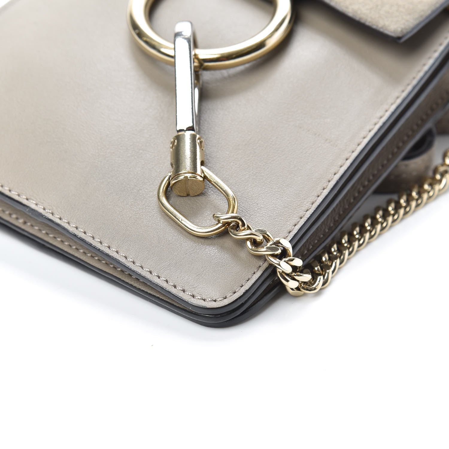 Chloe Suede Calfskin Mini Faye Bracelet Bag Motty Grey 9 of 9