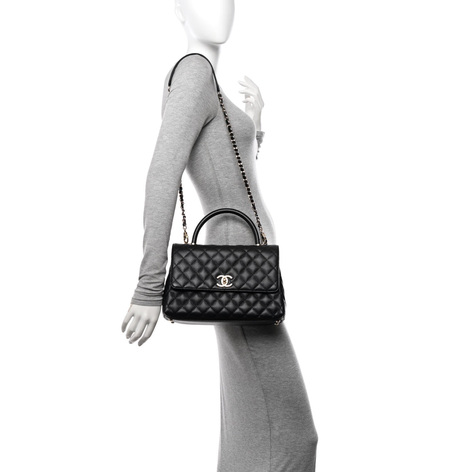 Chanel Caviar Quilted Small Coco Handle Flap Black 3 of 11