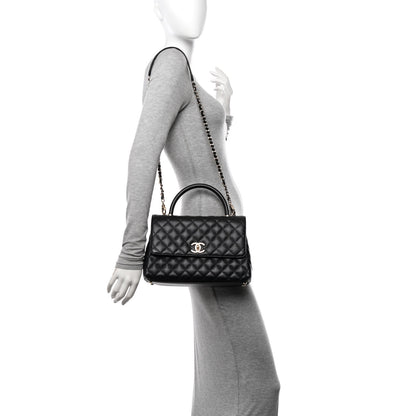 Chanel Caviar Quilted Small Coco Handle Flap Black 3 of 11