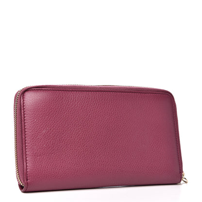 Gucci Pebbled Calfskin Soho Zip Around Wallet Peonia Flower 2 of 10