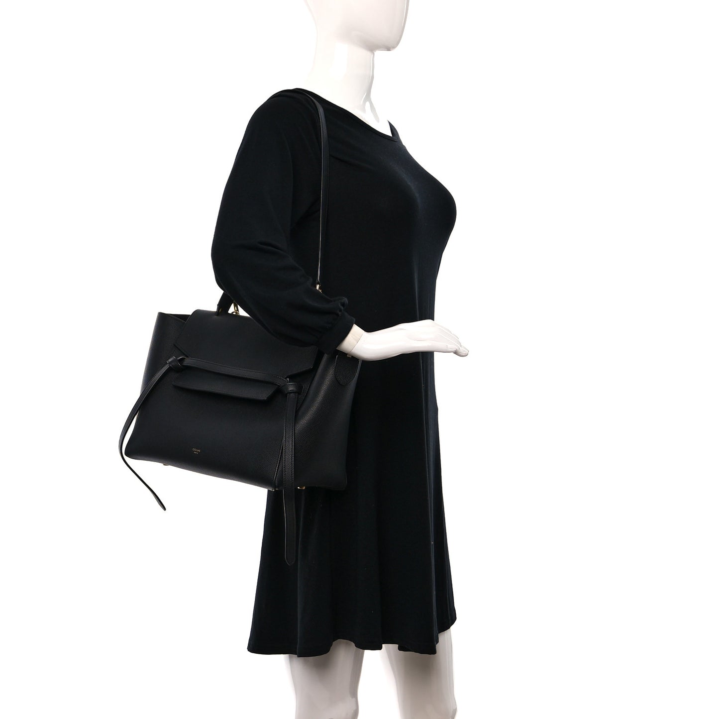 Grained Calfskin Mini Belt Bag Black