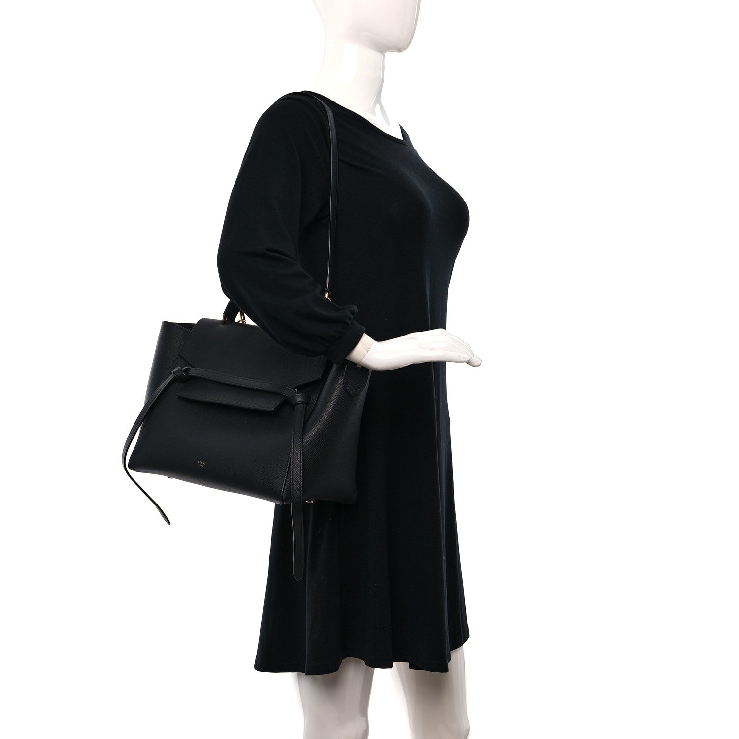 Celine Grained Calfskin Mini Belt Bag Black 2 of 8