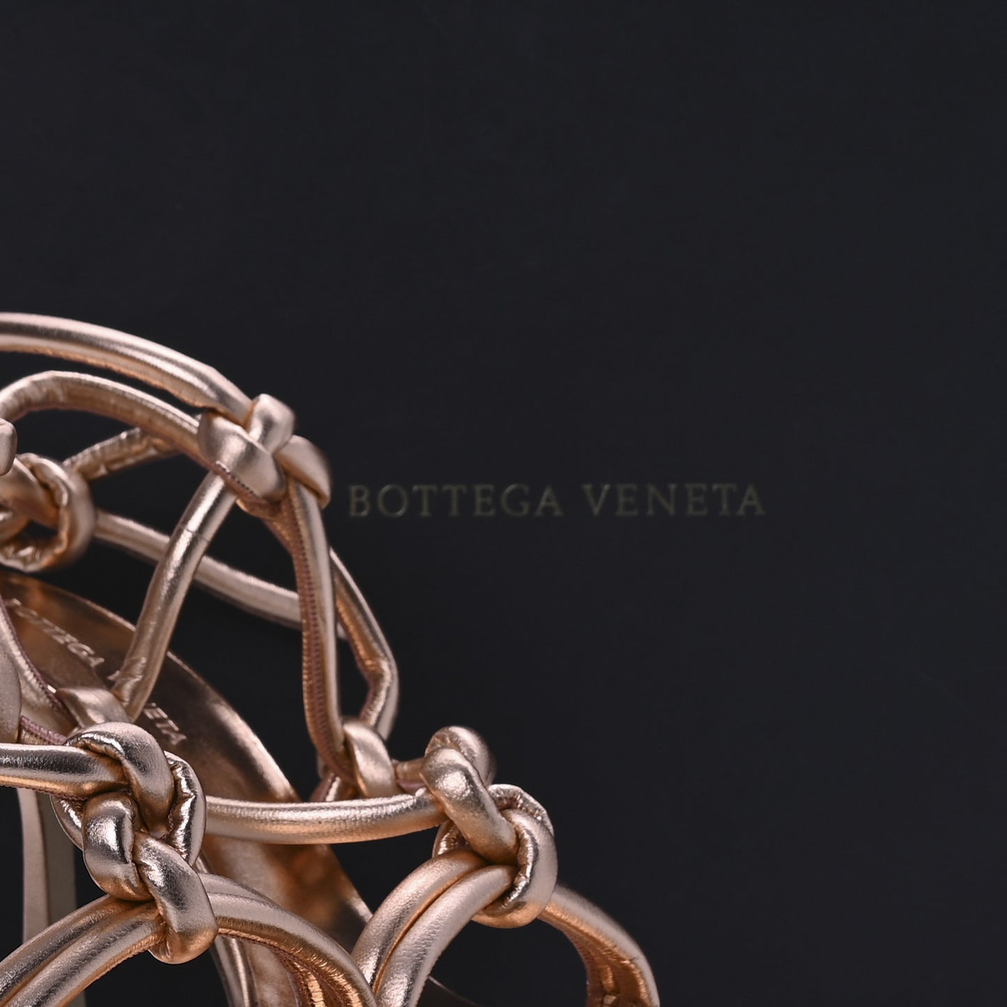 Metallic Nappa Dream Knotted Sandals 37.5 Gold Peach
