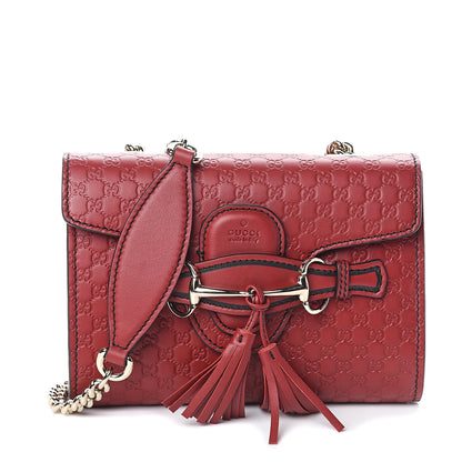 Gucci Soft Microguccissima Mini Emily Chain Shoulder Bag Rosso 1 of 7