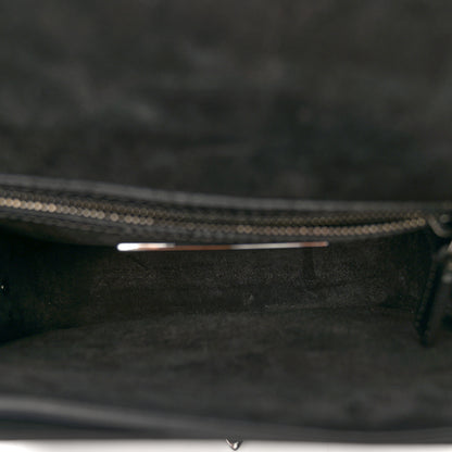 Valentino Garavani Craquele Calfskin Rockstud Shoulder Flap Messenger Bag Black 5 of 11