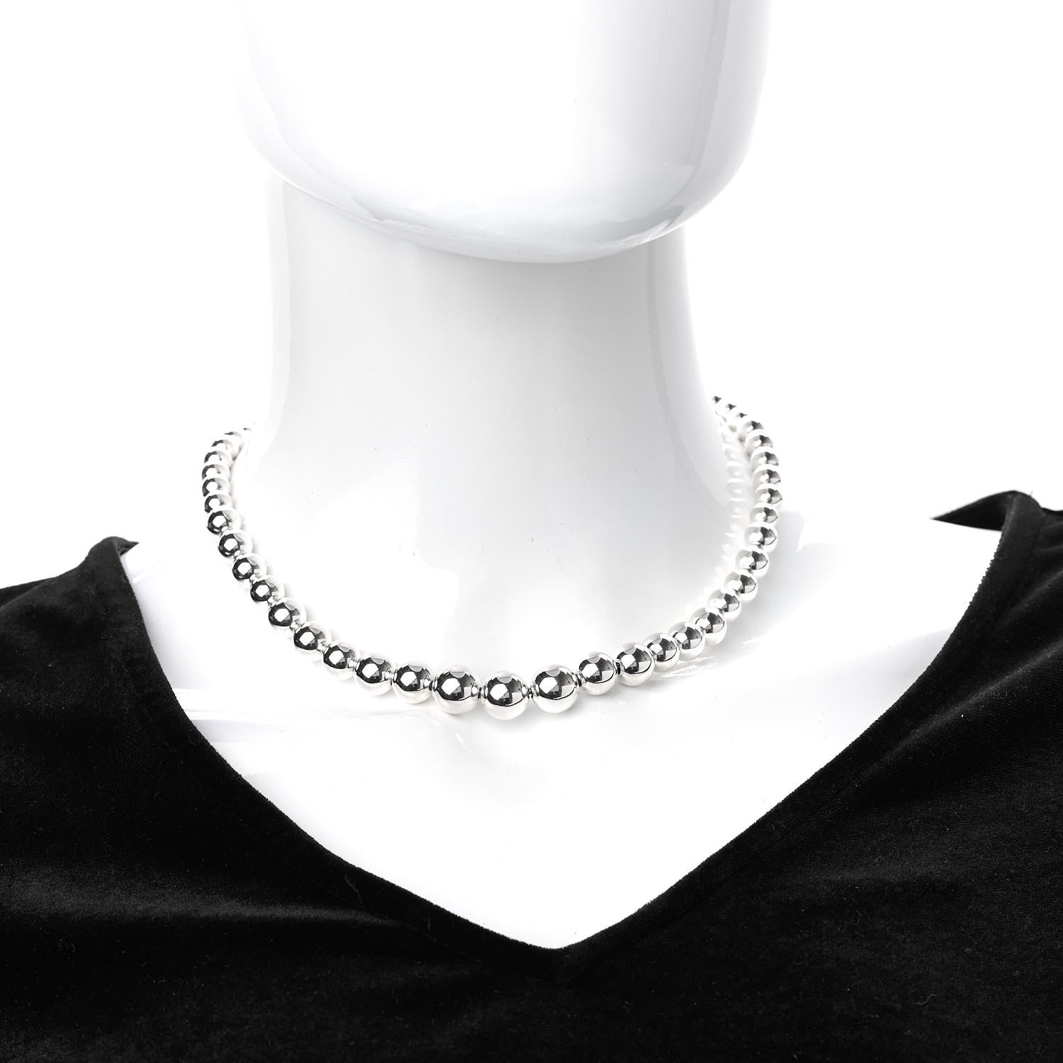Tiffany Sterling Silver HardWear Graduated Ball Necklace 2 of 6