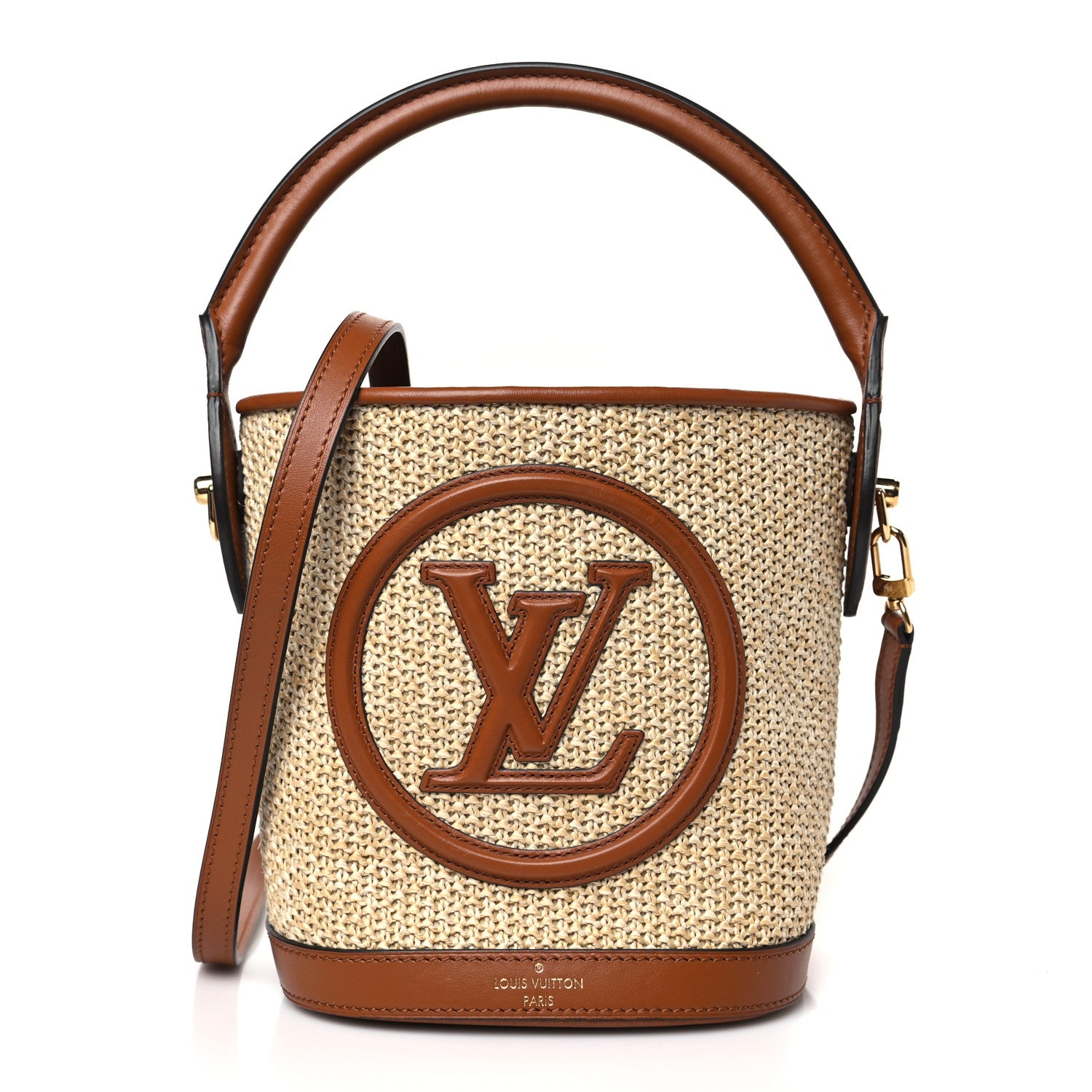 Louis Vuitton Kitted Raffia Petit Bucket Caramel 1 of 8