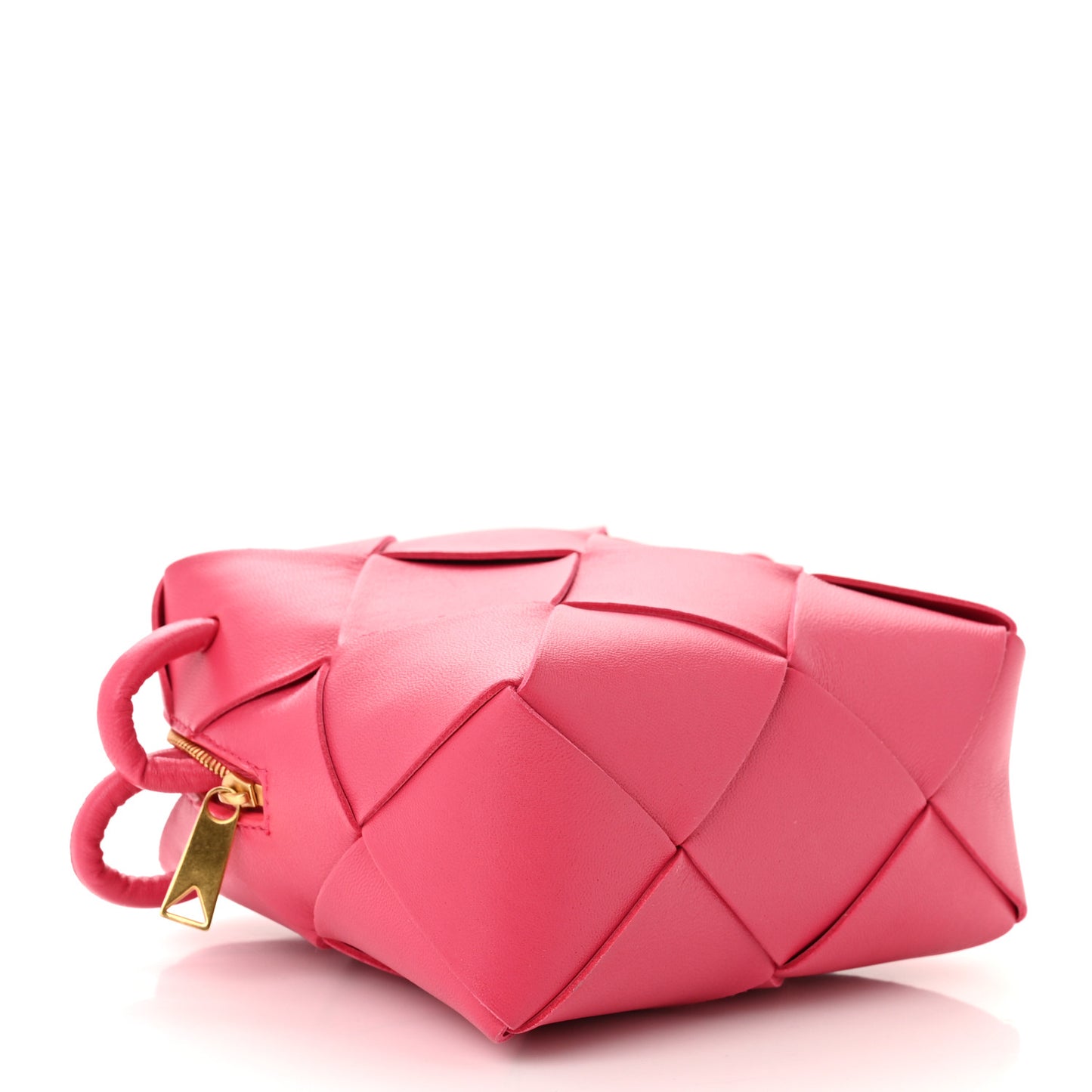 Lambskin Maxi Intrecciato Mini Cassette Camera Bag Cranberry