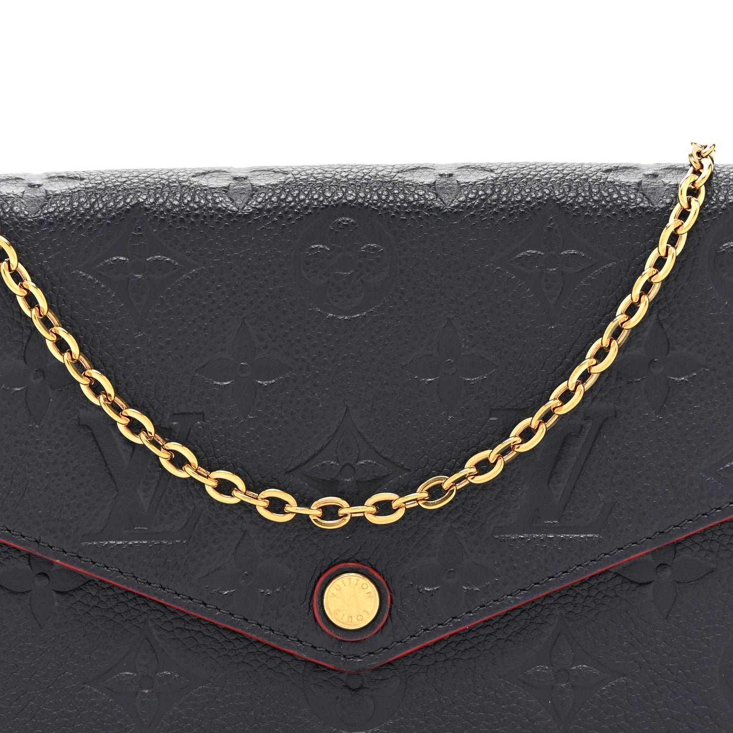 Empreinte Pochette Felicie Chain Wallet Marine Rouge