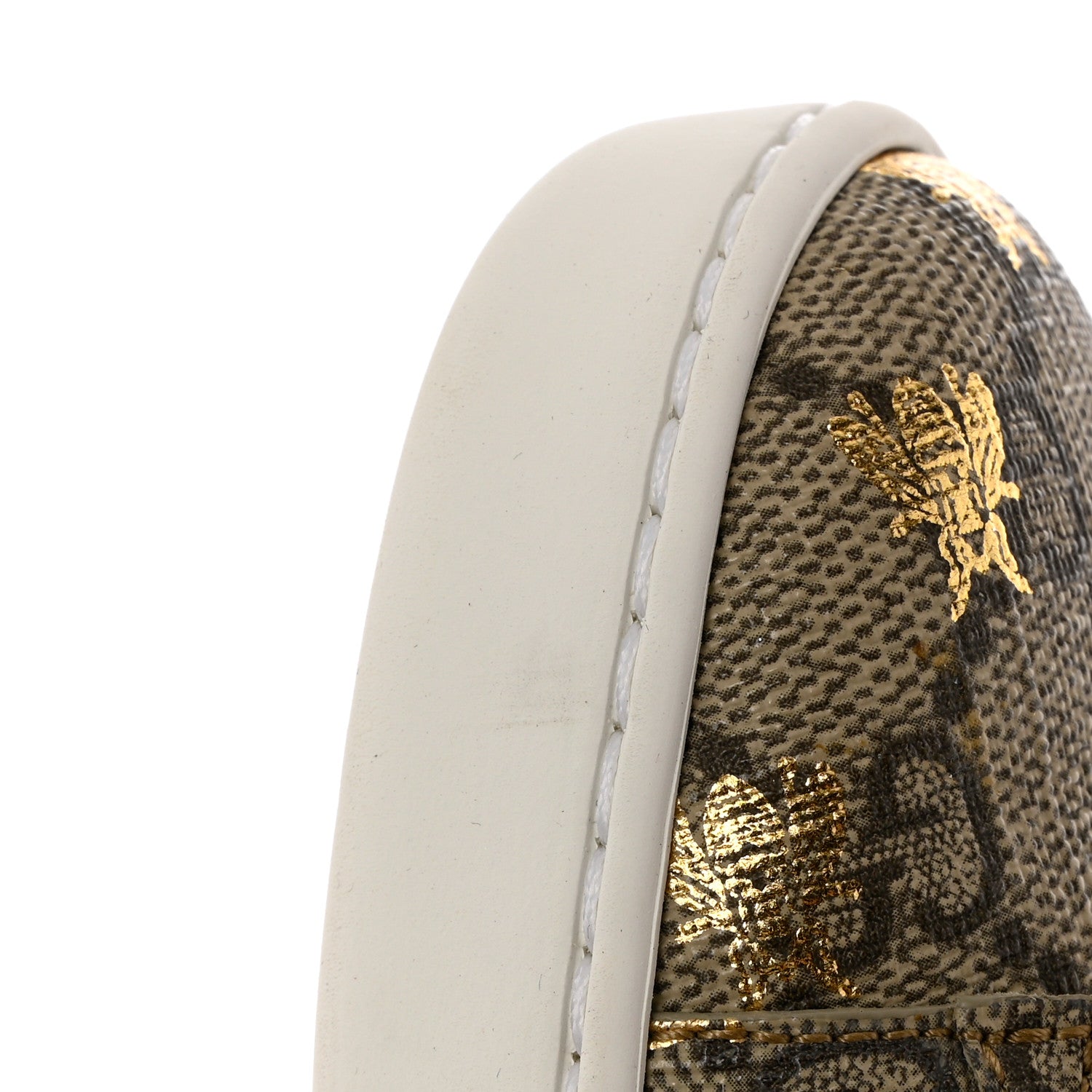 Gucci GG Supreme Monogram Bees Ayers Web Womens Ace Sneakers 37.5 Beige Oro Green Red 10 of 11