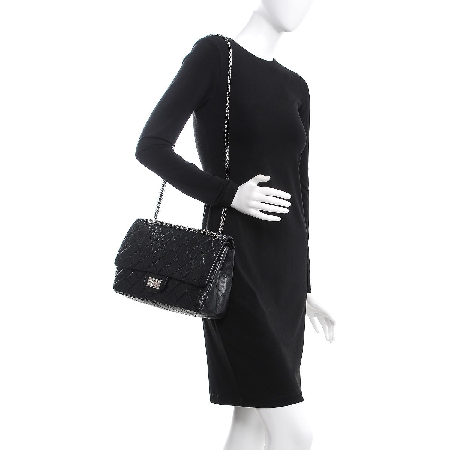 Chanel Aged Calfskin Quilted 2.55 Reissue 227 Flap Black 2 of 8