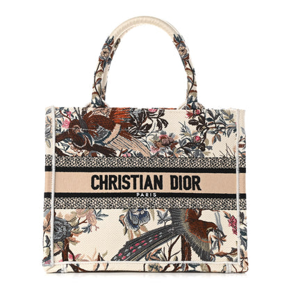 Christian Dior Canvas Embroidered Small Jardin D'Hiver Book Tote Latte Multicolor 1 of 11