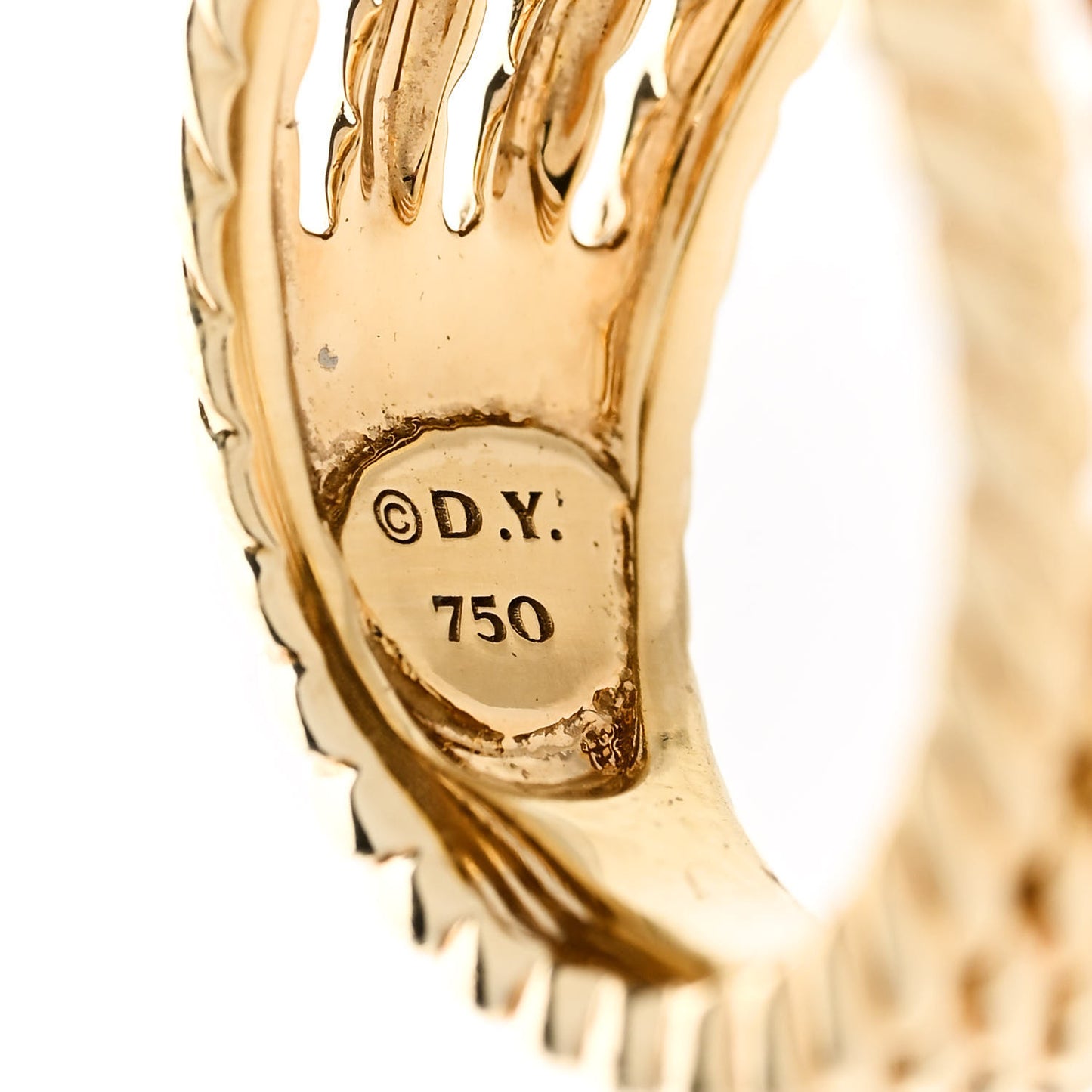 18K Yellow Gold Diamond 16mm Wheaton Ring 51 5.75