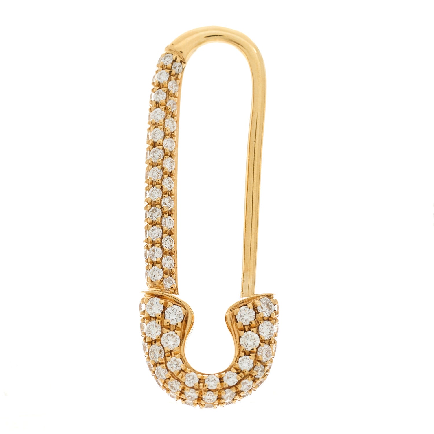 Anita Ko 18K Yellow Gold Diamond Safety Pin Earring 4 of 7
