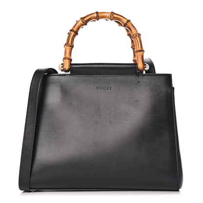 Gucci Nappa Bamboo Small Nymphaea Top Handle Bag Black 1 of 16