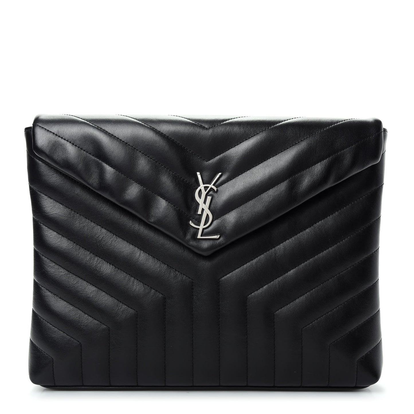 Calfskin Y Quilted Monogram Loulou Document Holder Black