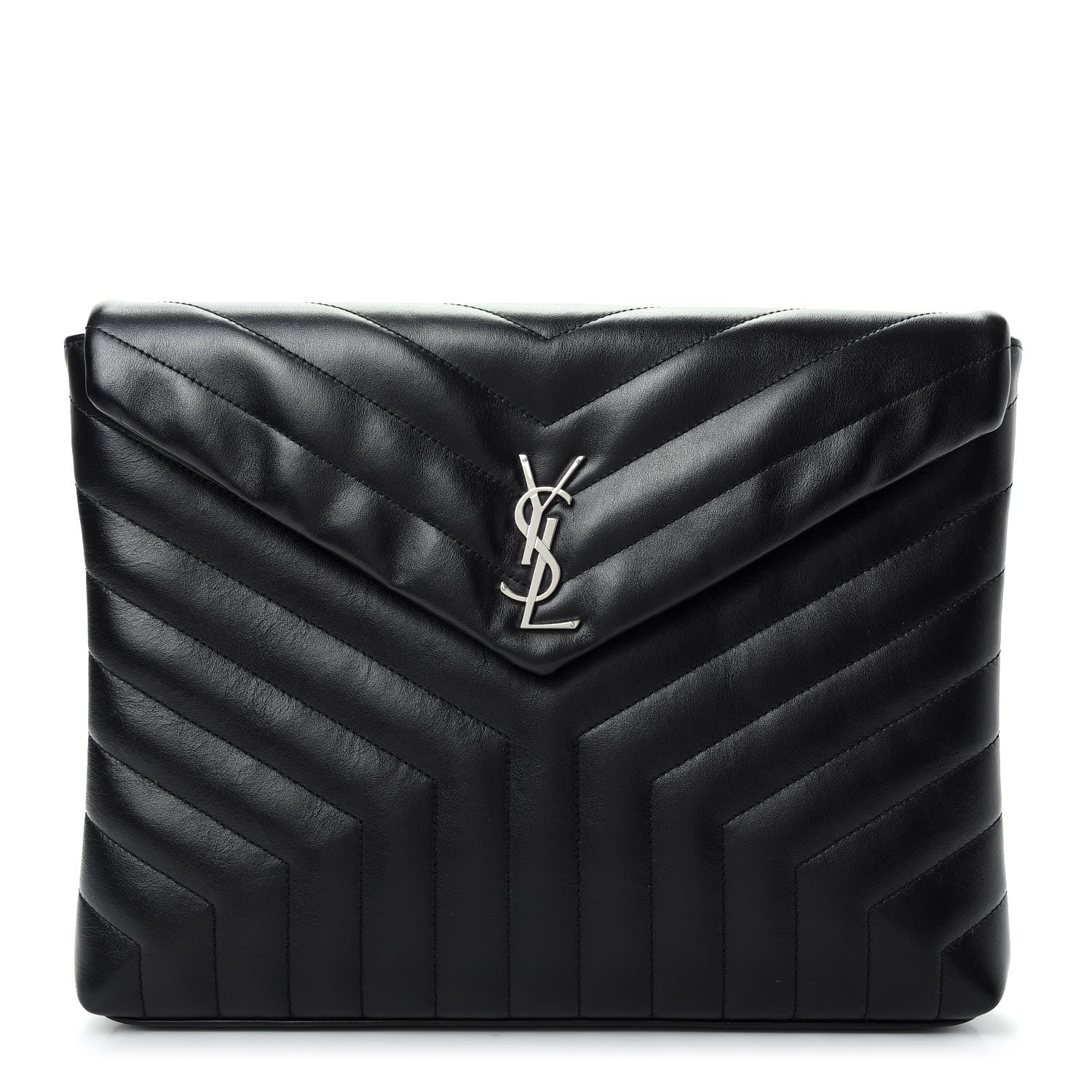 Saint Laurent Calfskin Y Quilted Monogram Loulou Document Holder Black 1 of 7