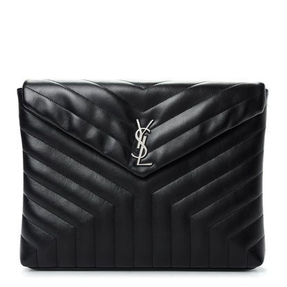 Saint Laurent Calfskin Y Quilted Monogram Loulou Document Holder Black 1 of 7