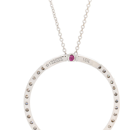 Roberto Coin 18K White Gold Diamond .73ctw Circle Pendant Necklace 4 of 4