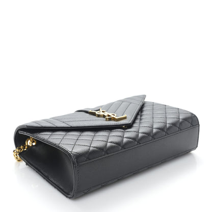 Saint Laurent Grain De Poudre Textured Mixed Matelasse Triquilt Medium Monogram Satchel Black 4 of 9