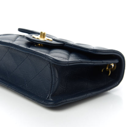 Chanel Caviar Quilted Mini Sweet Classic Flap Navy Blue 7 of 10