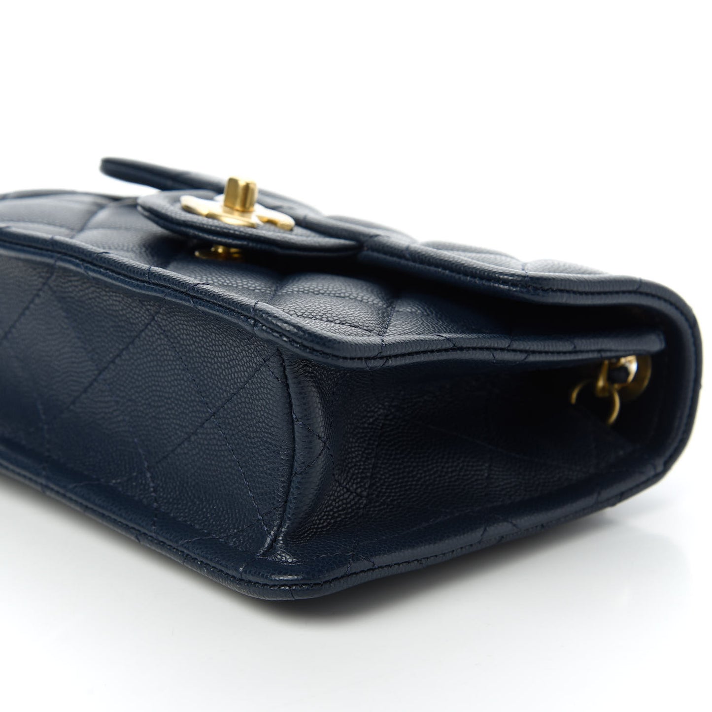 Caviar Quilted Mini Sweet Classic Flap Navy Blue
