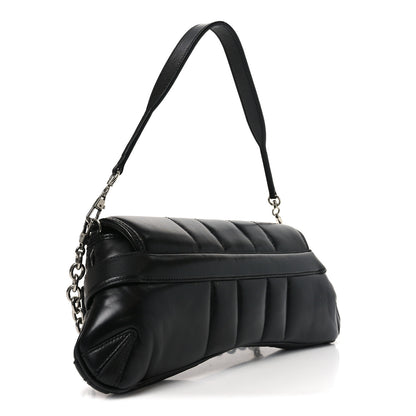 Gucci Nappa Vertical Matelasse Medium Maxi Horsebit Chain Shoulder Bag Black 5 of 19