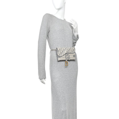 Christian Dior Oblique Slim Saddle Pouch Grey Grey 2 of 11